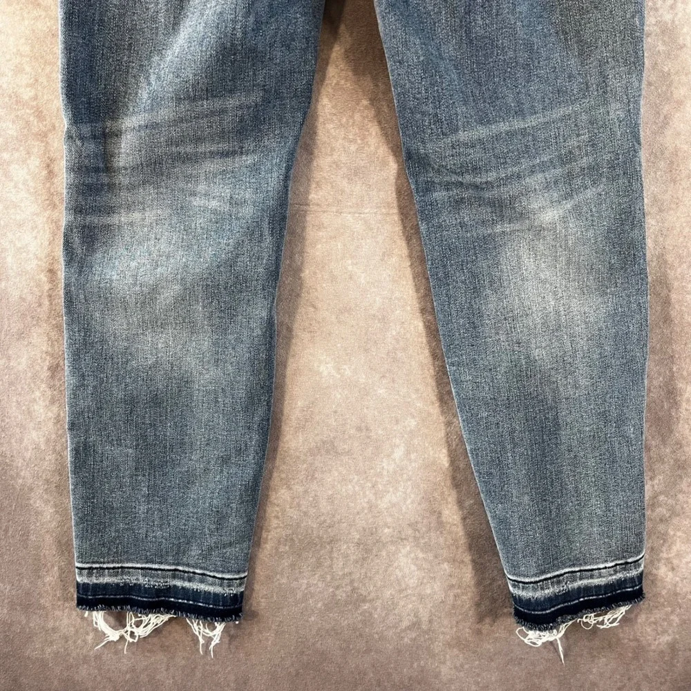 Judy Blue Boyfriend Jeans Womens 7/28 Blue Raw Hem‎ High Rise Stretch JB88818 MD